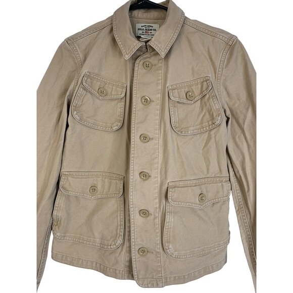 VTG 90s Ralph Lauren Polo Jeans Tan Field Jacket S - Picture 11 of 11